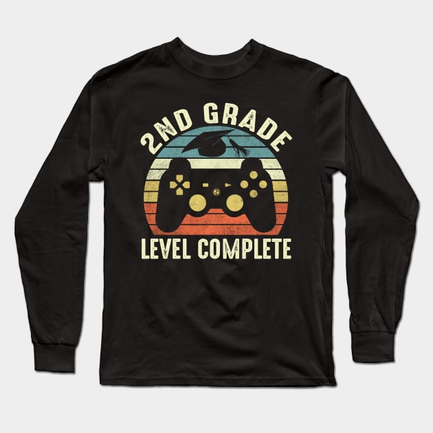 2nd Grade Level Complete Funny Gamer Shirt Last Day of School 2020 Graduation Long Sleeve T-Shirt by FONSbually